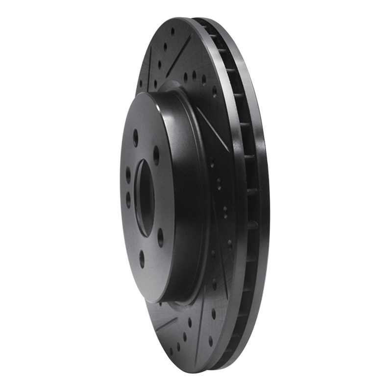 Mercedes-Benz ML320 Brake Rotor (1) - Front Left - R1 Concepts - Drilled & Slotted - Black - `98-`05